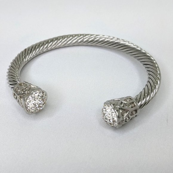 Jewelry - Cable Crystal Cluster Cuff Bracelet